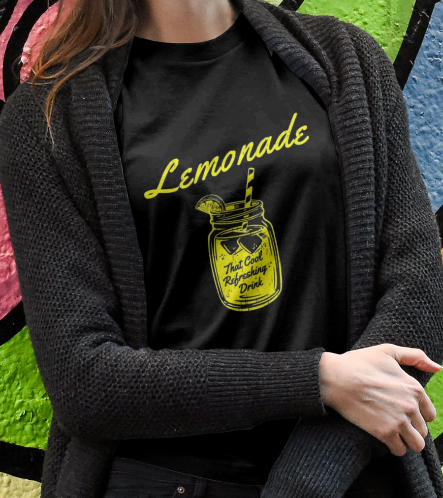 Lemonade That Cool Refreshing Drink Jar With Ice And Straw T-Shirt