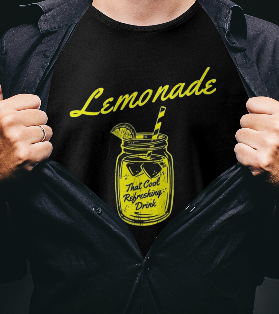 Lemonade That Cool Refreshing Drink Jar With Ice And Straw T-Shirt