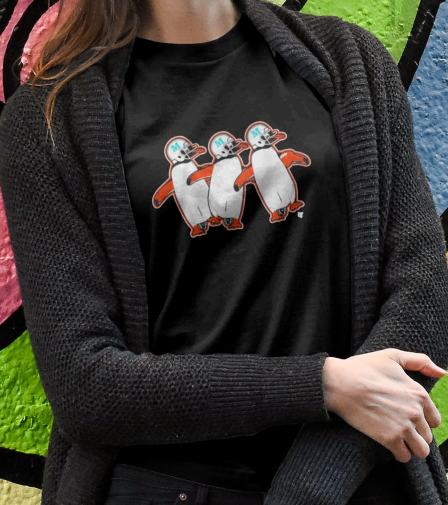 Miami Marlins Penguin Helmet Dance T-Shirt