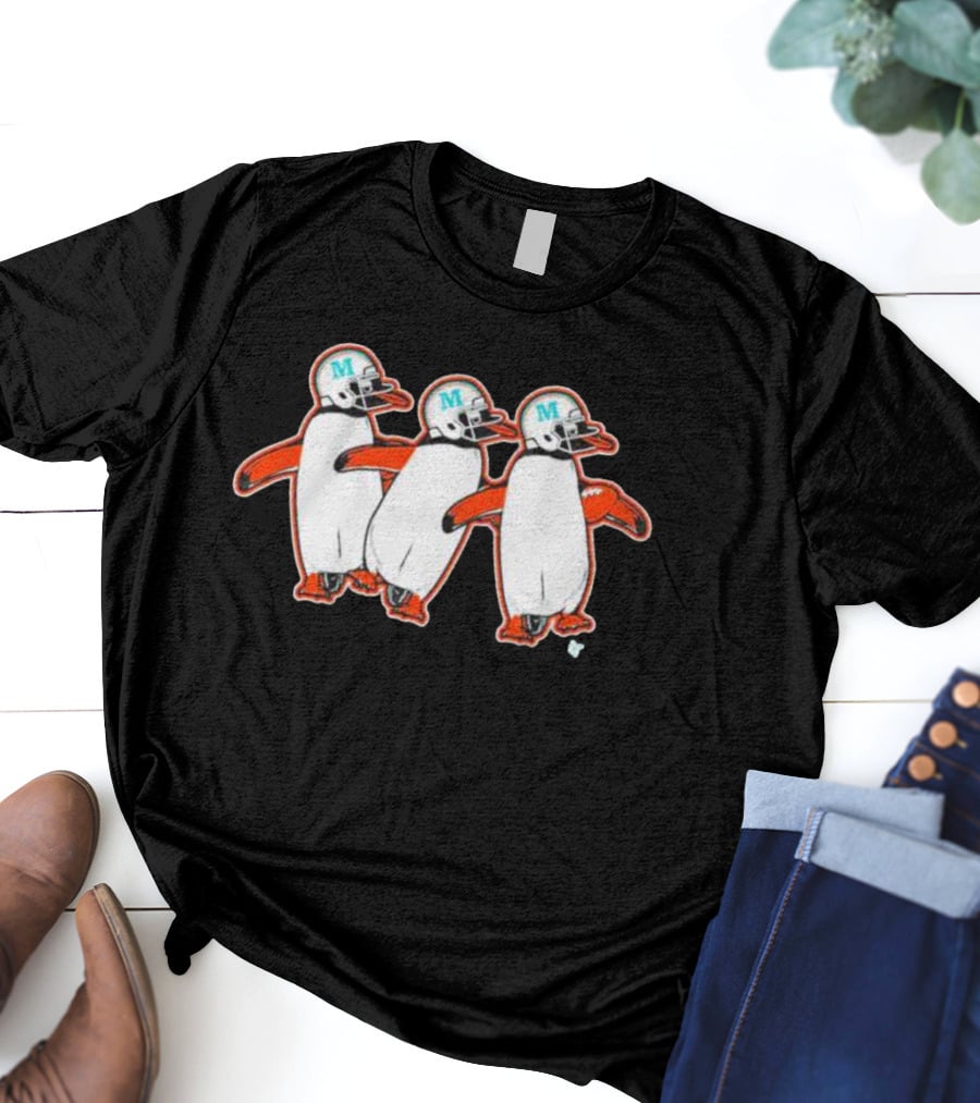 Miami Marlins Penguin Helmet Dance T-Shirt