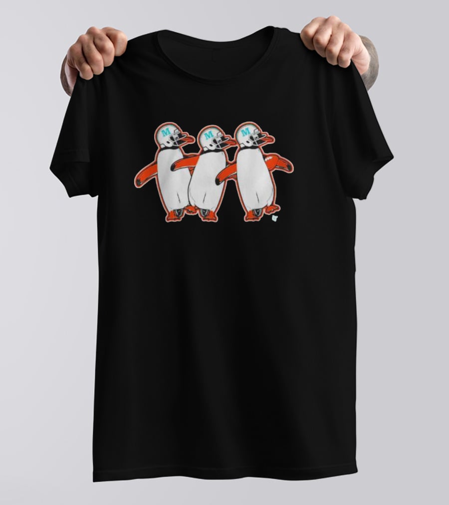 Miami Marlins Penguin Helmet Dance T-Shirt