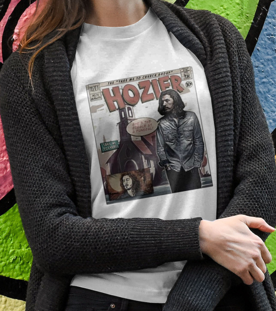 Hozier Comic Style Art She's The Giggle At A Funeral Take Me To Church T-Shirt