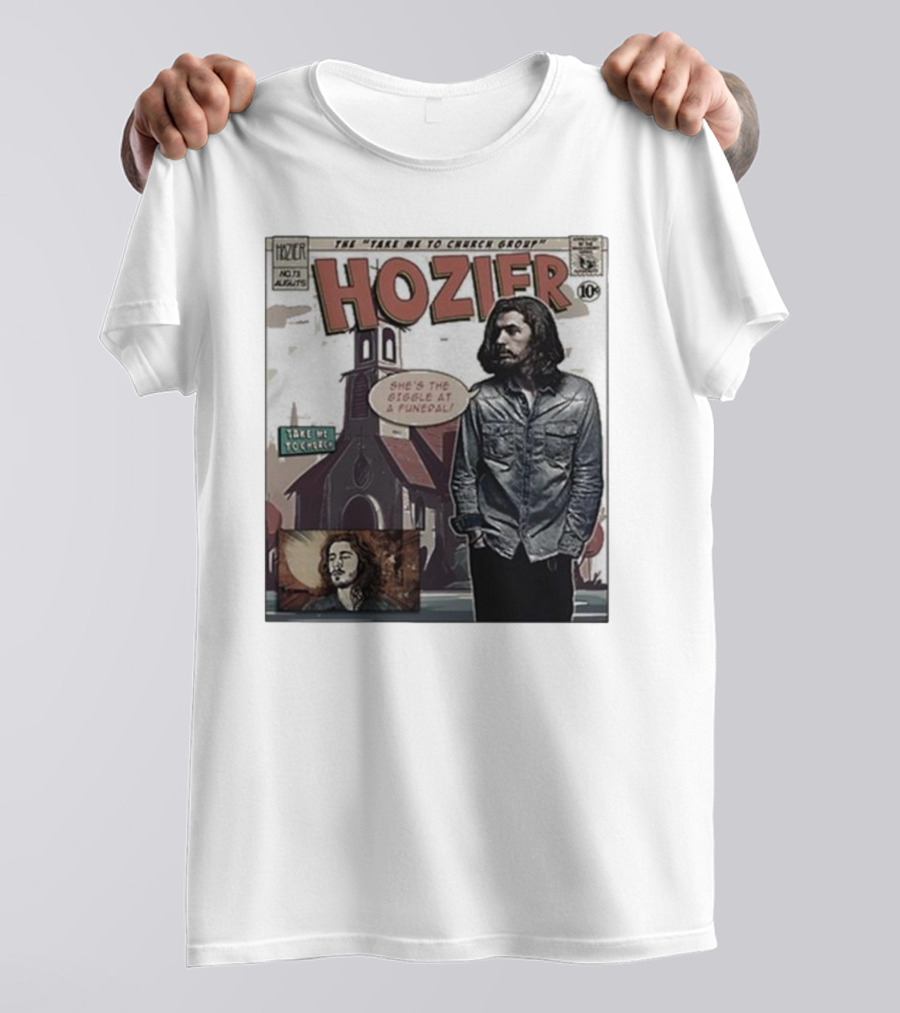 Hozier Comic Style Art She's The Giggle At A Funeral Take Me To Church T-Shirt