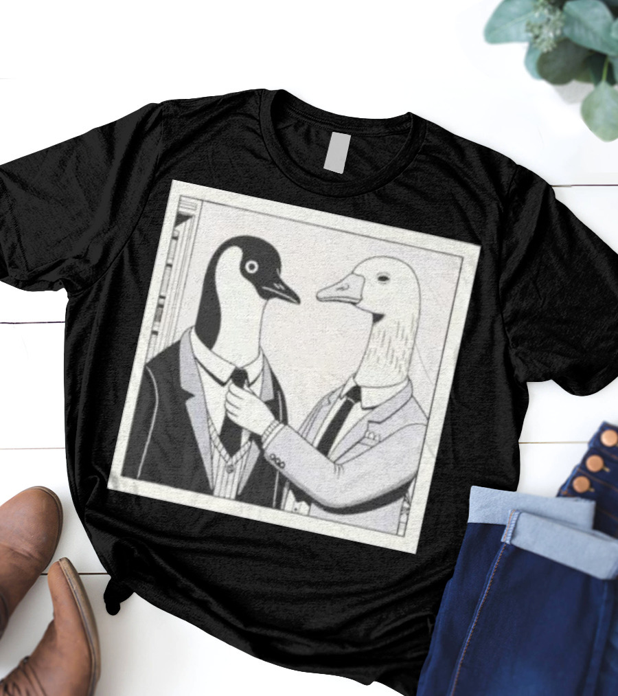 Gentlemen Duck And Penguin In Suits T-Shirt