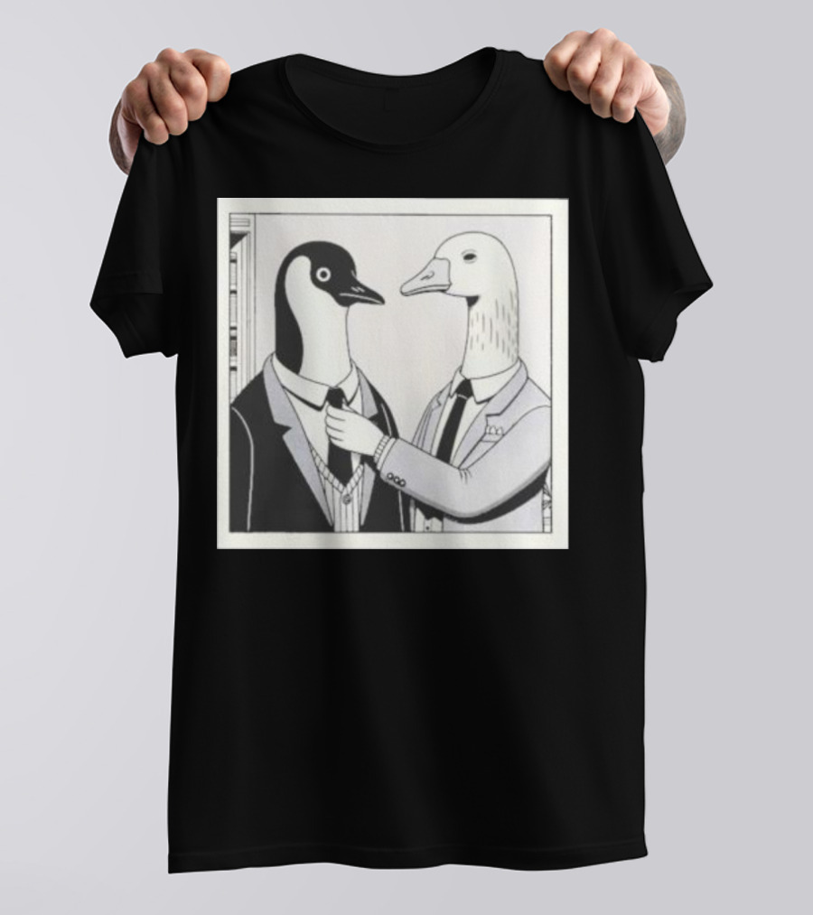 Gentlemen Duck And Penguin In Suits T-Shirt