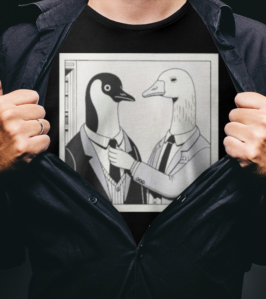 Gentlemen Duck And Penguin In Suits T-Shirt
