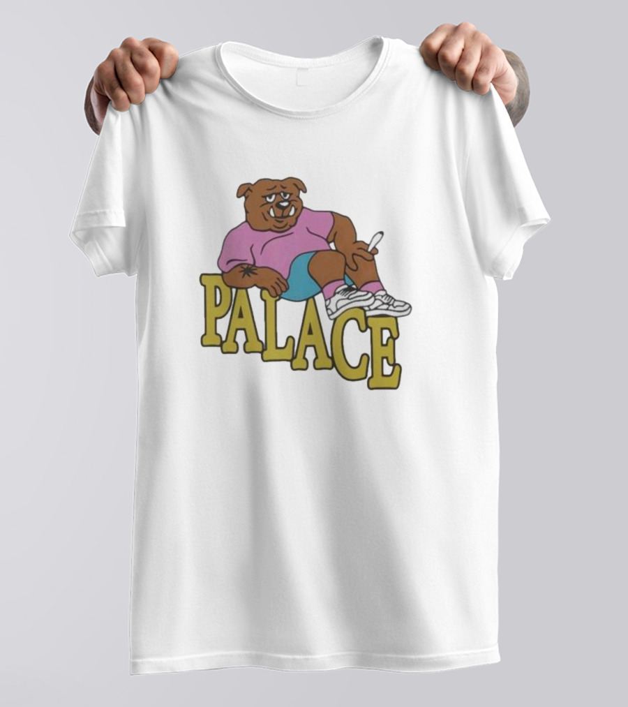 Palace Bulldog Relaxing With Cigarette Over T-Shirt