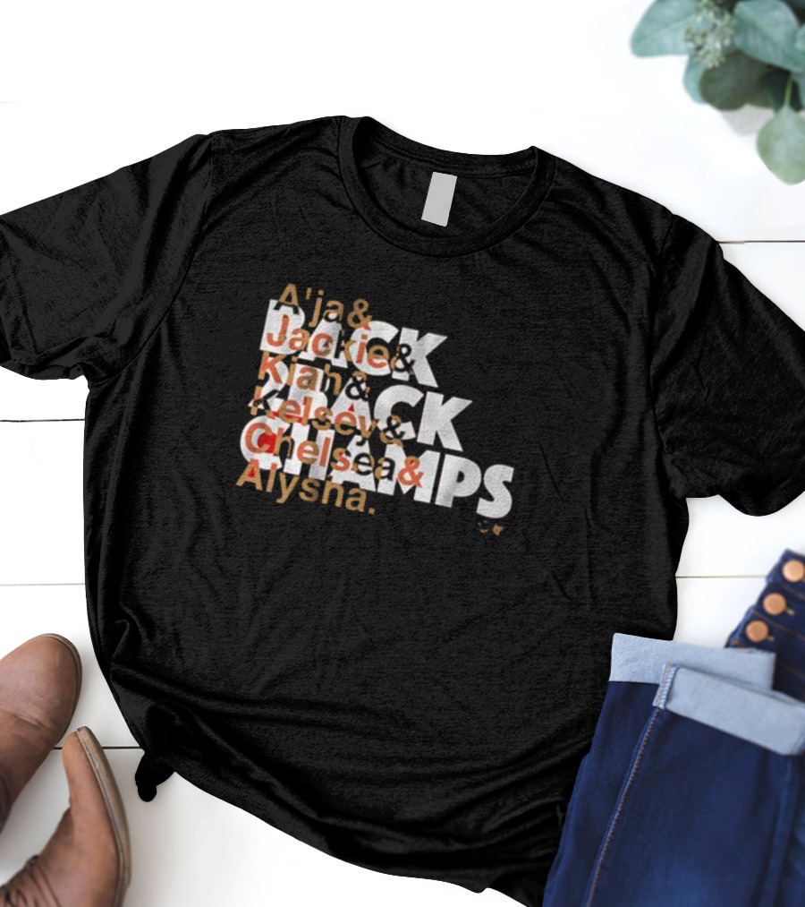 Las Vegas A'ja Jackie Kiah Kelsey Chelsea Alysha Back To Back Champs T-Shirt