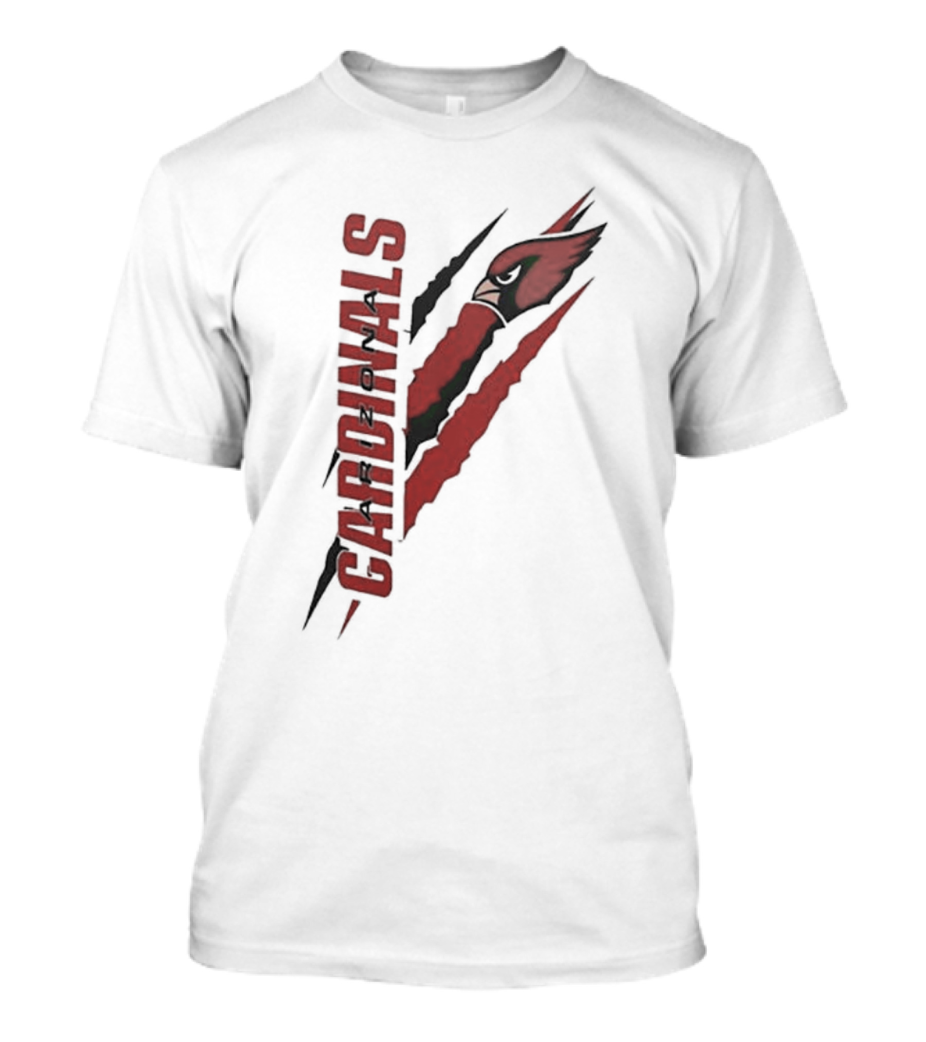 Arizona Cardinals Vertical Scratch Logo NFL Fan Gear T-Shirt