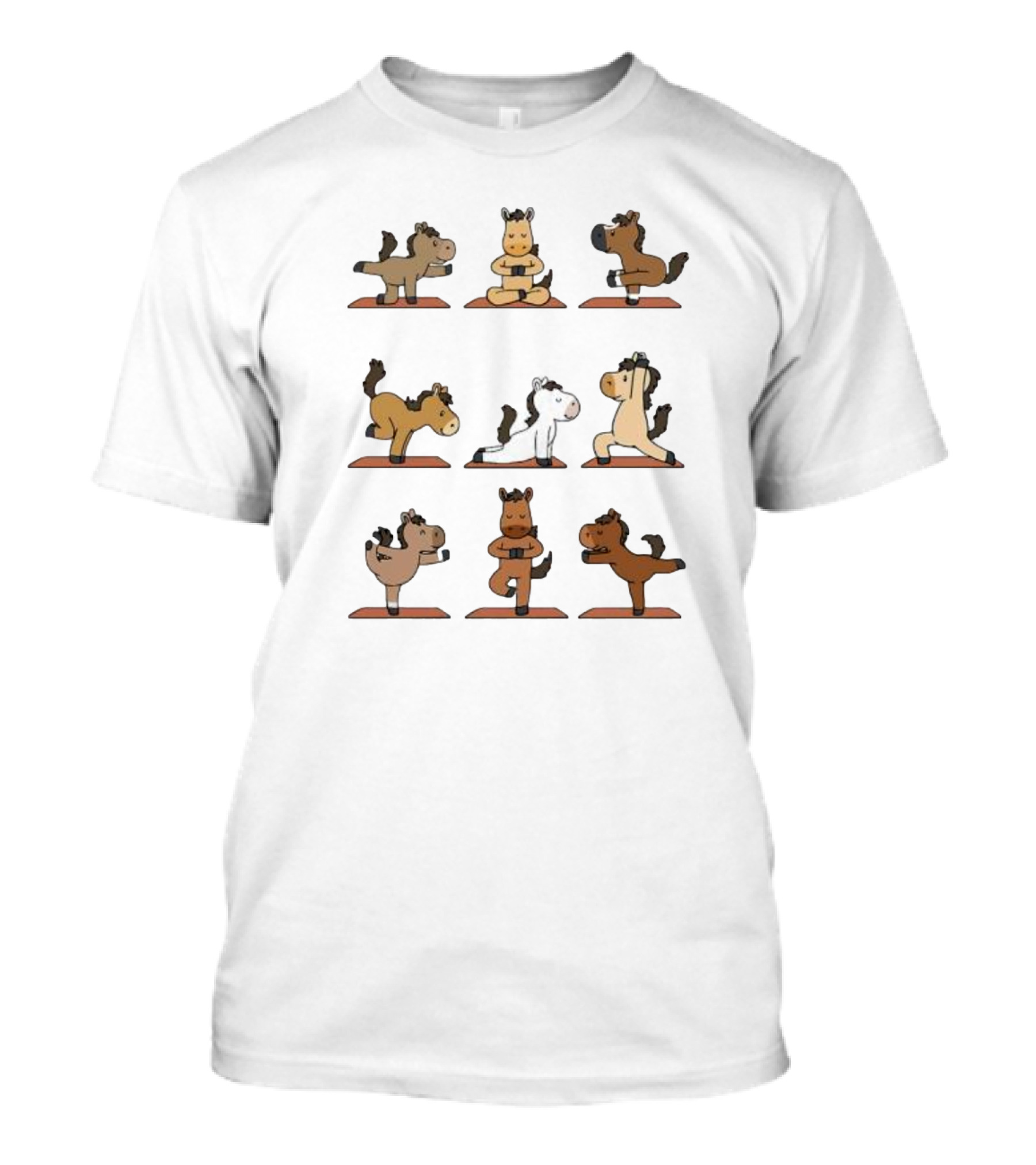 Cute Horse Practice Yoga For Good Health Yoga Poses Collection T-Shirt