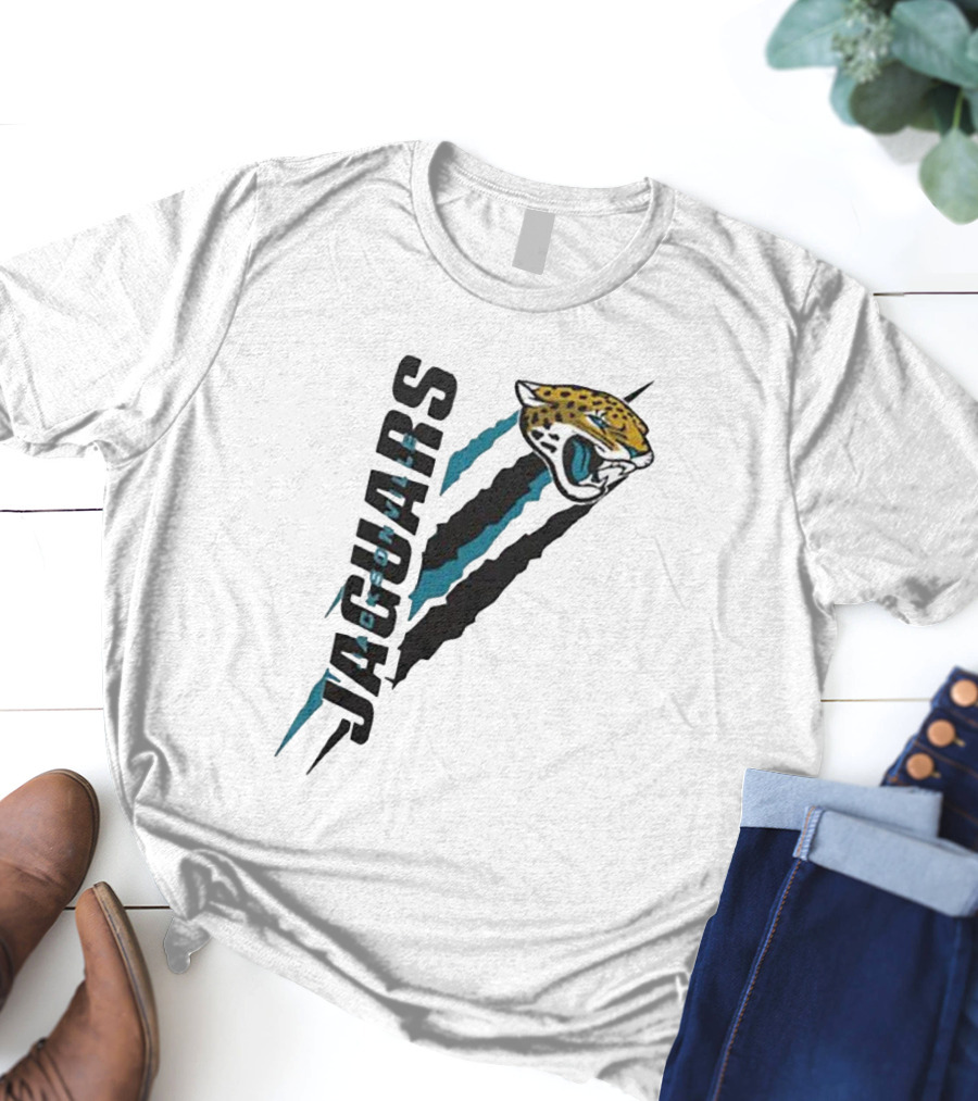 Jacksonville Jaguars Logo Scratch Claw Marks Starter Series T-Shirt