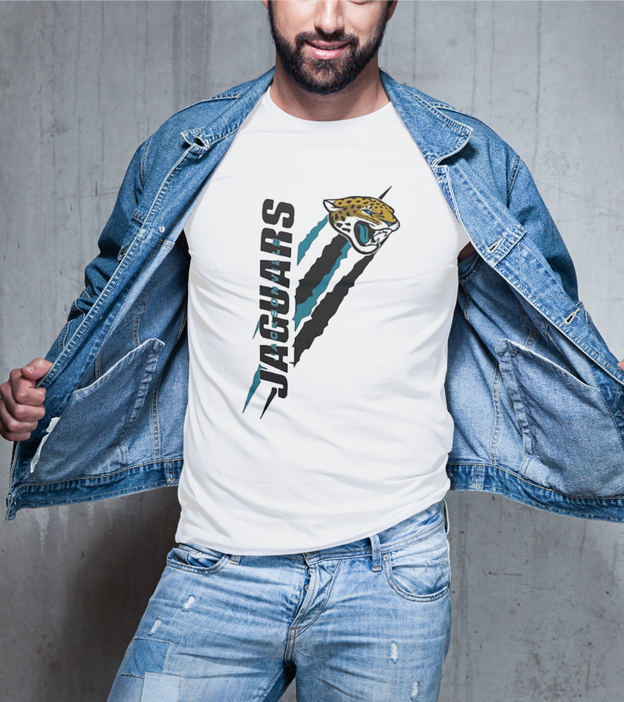Jacksonville Jaguars Logo Scratch Claw Marks Starter Series T-Shirt