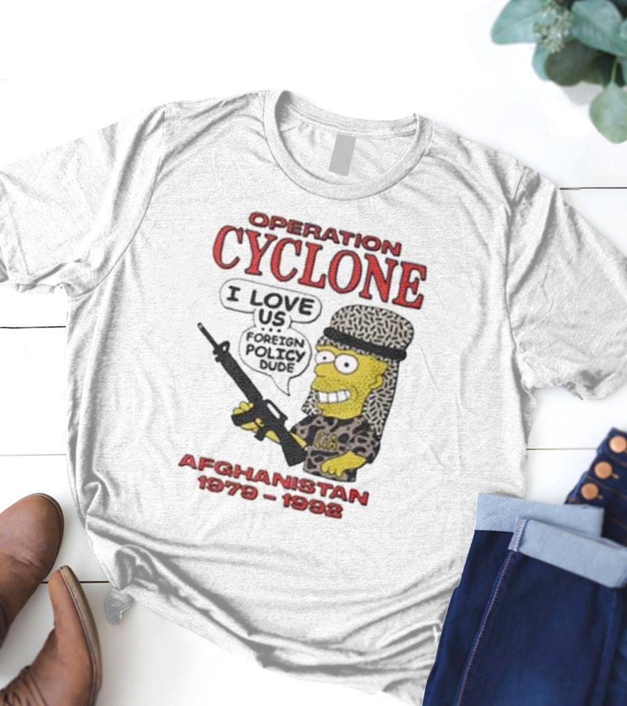 Operation Cyclone Afghanistan 1979-1989 Cartoon Character With Gun T-Shirt
