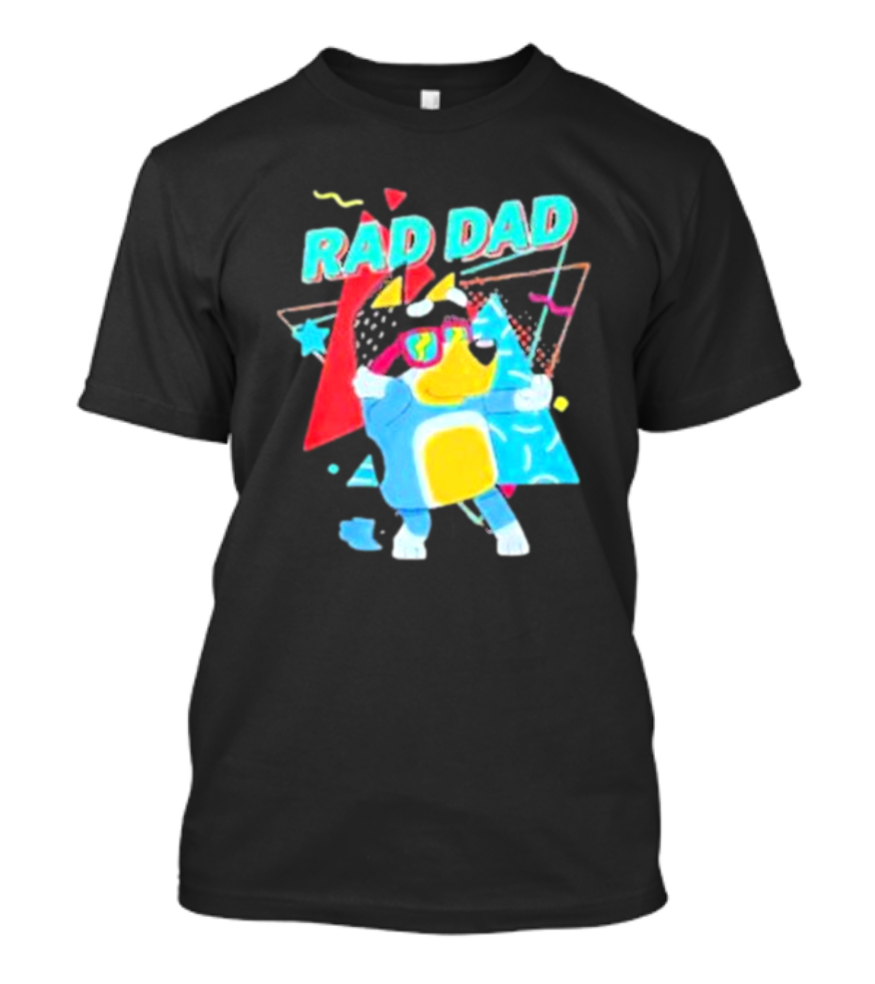 Rad Dad Colorful 80s Style Dog T-Shirt