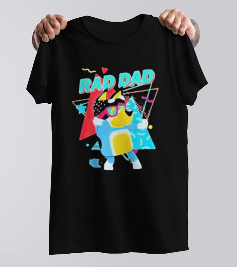 Rad Dad Colorful 80s Style Dog T-Shirt