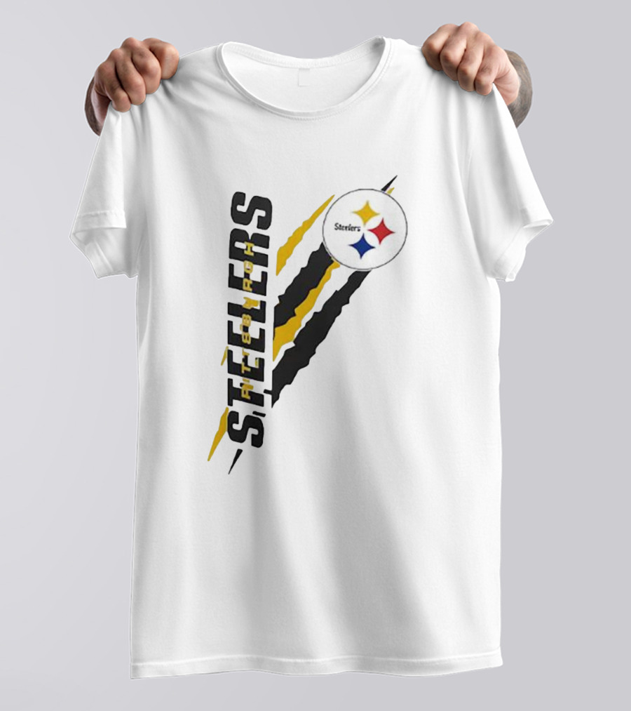 Pittsburgh Steelers Yellow Scratch Emblem T-Shirt