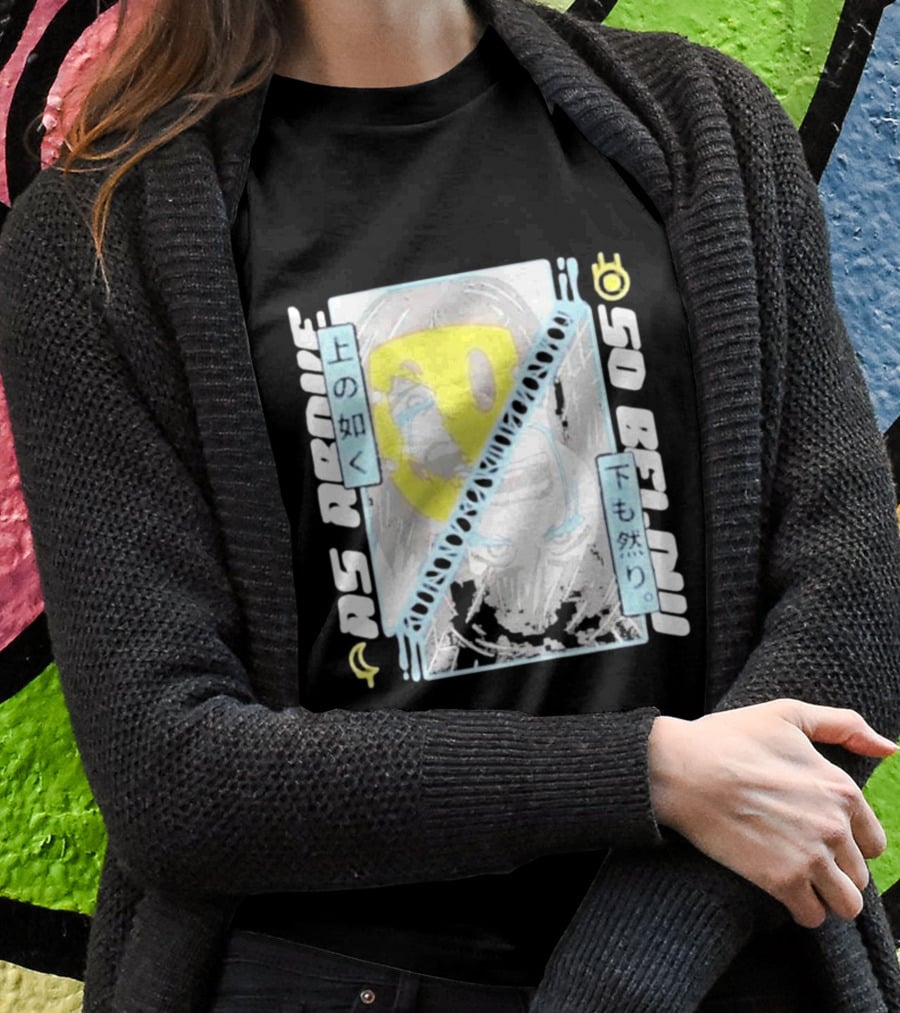 As Above So Below Yellow Mask Dual Face T-Shirt