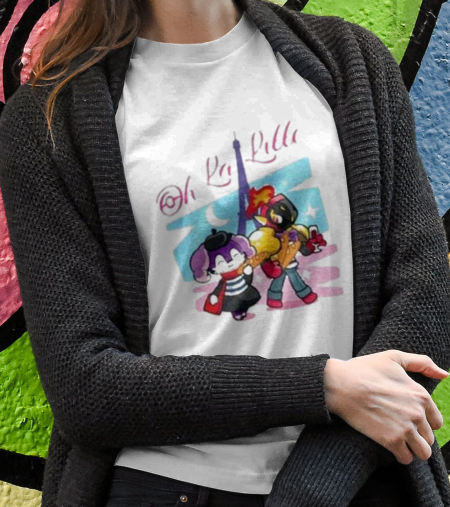 Lenvgc Oh La Lille Eiffel Tower Characters T-Shirt