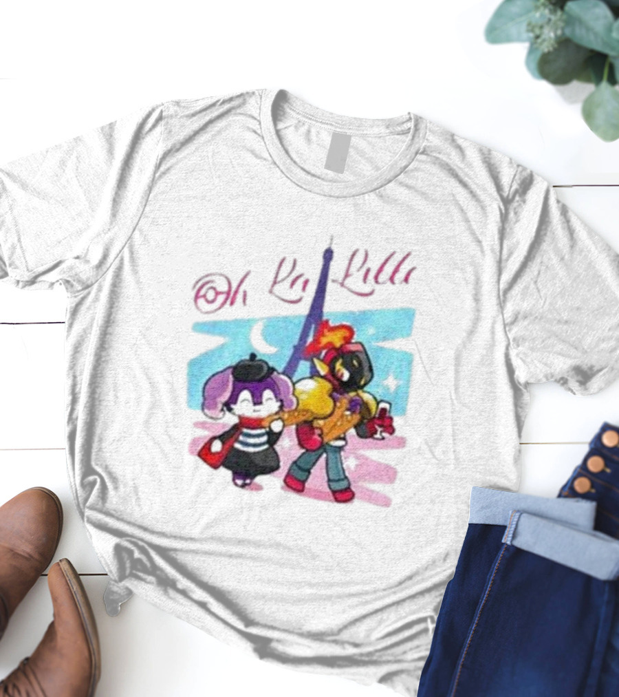 Lenvgc Oh La Lille Eiffel Tower Characters T-Shirt