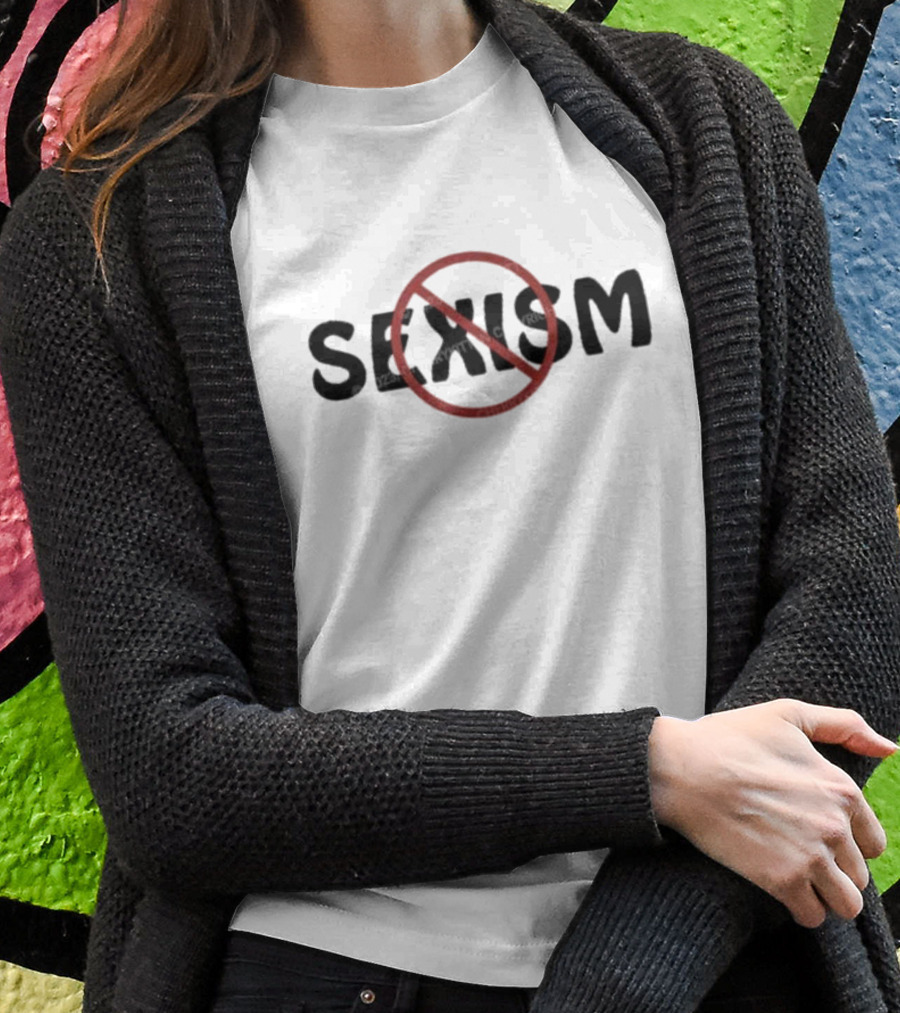 Prohibit Sexism Symbol With Red Circle And Slash T-Shirt