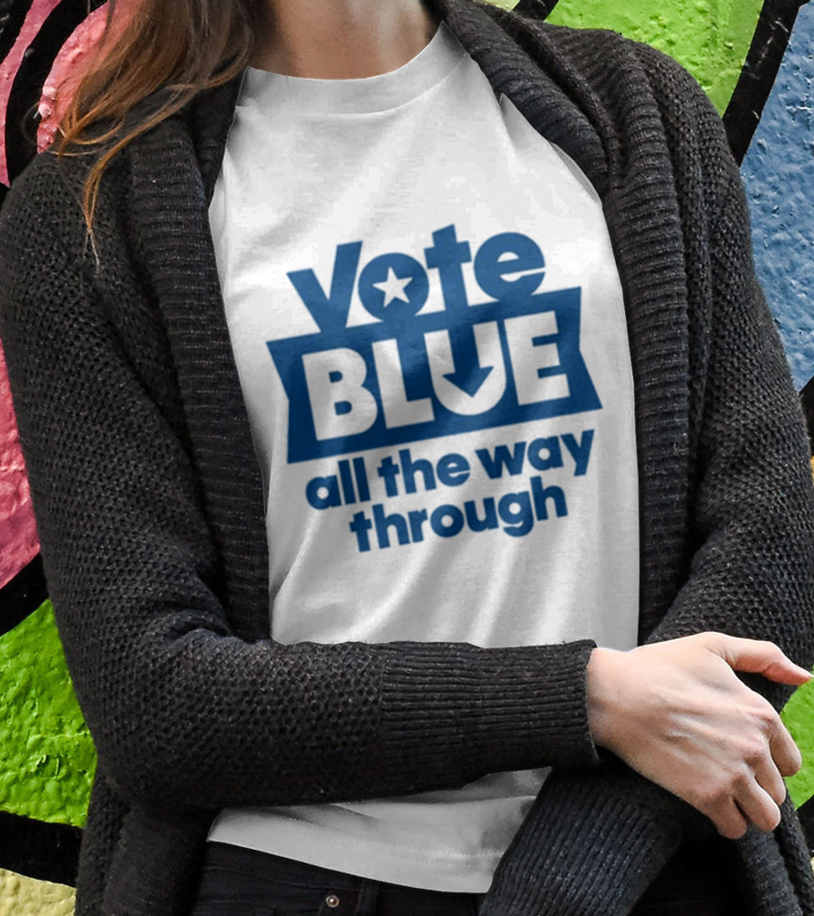 Vote Blue All The Way Through Star Arrow T-Shirt