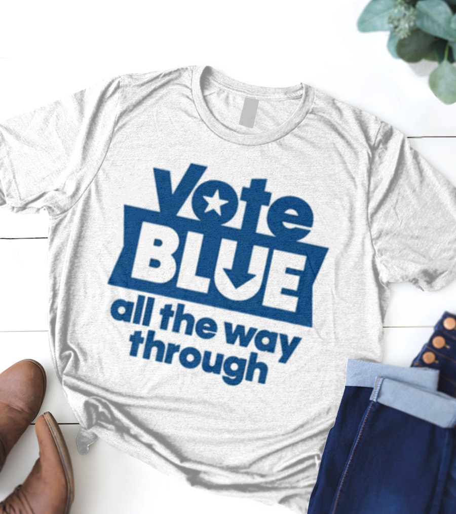 Vote Blue All The Way Through Star Arrow T-Shirt