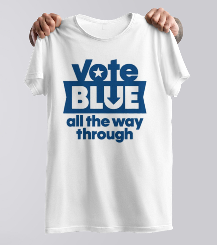 Vote Blue All The Way Through Star Arrow T-Shirt