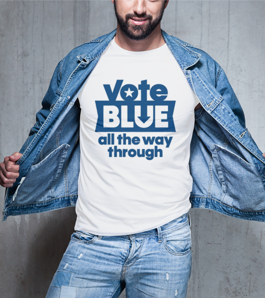 Vote Blue All The Way Through Star Arrow T-Shirt