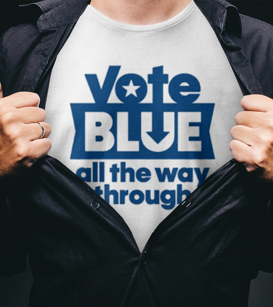 Vote Blue All The Way Through Star Arrow T-Shirt