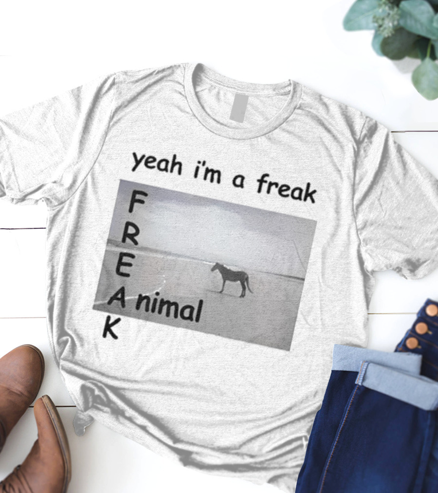Yeah I'm A Freak Animal Zebra Standing Alone In Serengeti Sunset T-Shirt