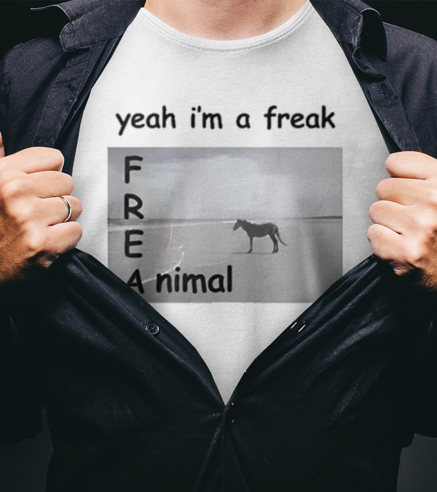 Yeah I'm A Freak Animal Zebra Standing Alone In Serengeti Sunset T-Shirt