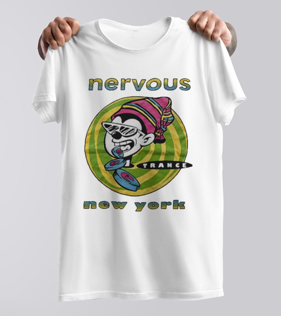 Nervous Trance New York Iconic Cartoon DJ T-Shirt