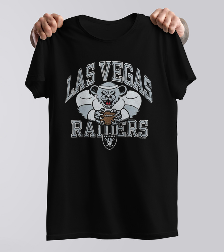 Las Vegas Raiders Grateful Dead Bear NFL Collaboration T-Shirt