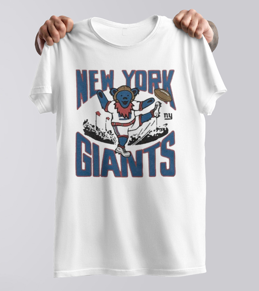 New York Giants Grateful Dead NFL Collaboration Bear T-Shirt