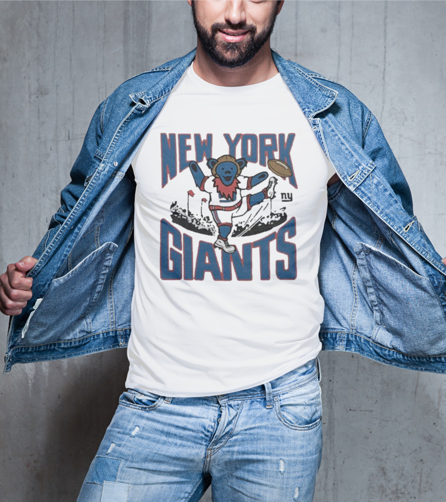 New York Giants Grateful Dead NFL Collaboration Bear T-Shirt