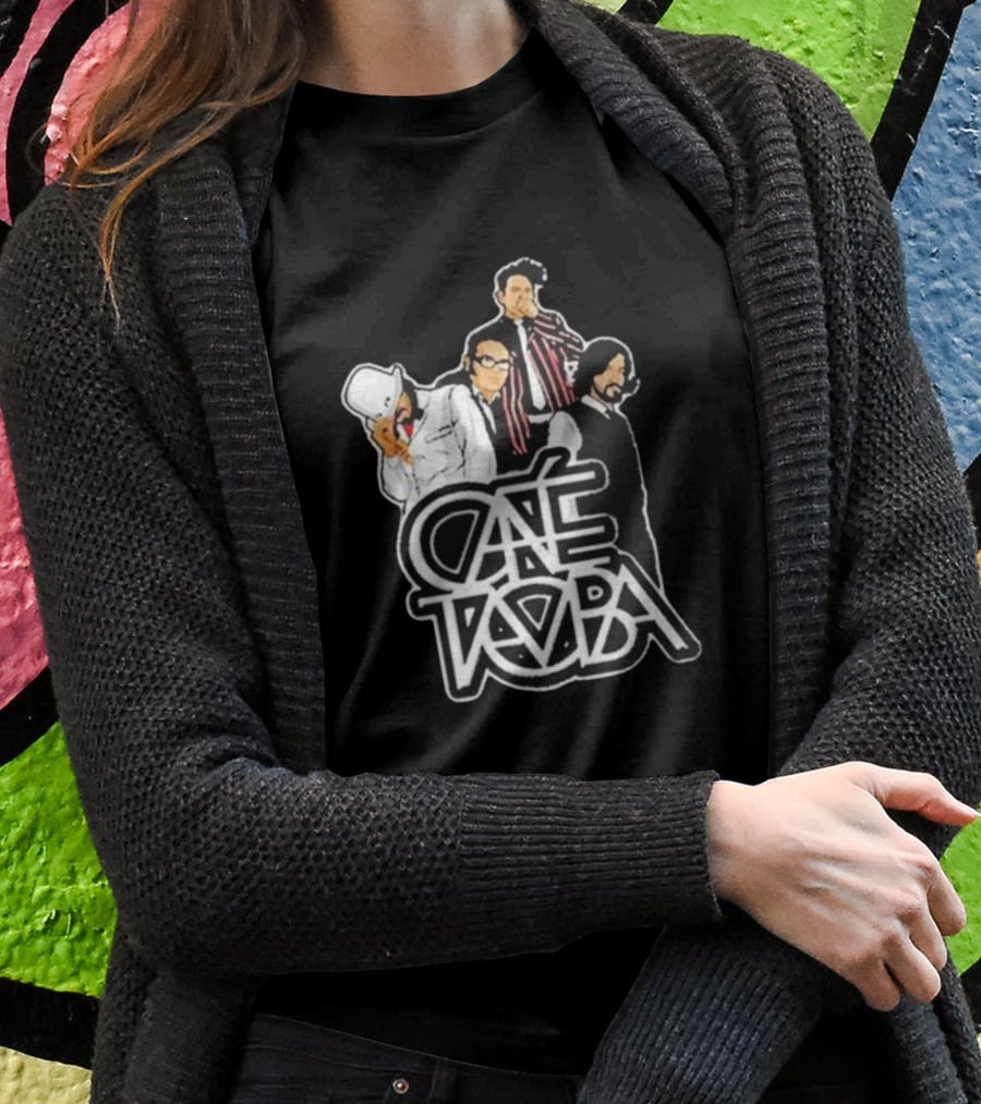 Café Tacuba Band Members Graphic Black T-Shirt