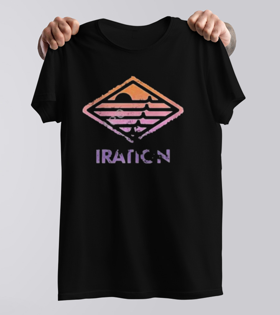 Iration Summer Nights Pastel Sunset Diamond Motif T-Shirt