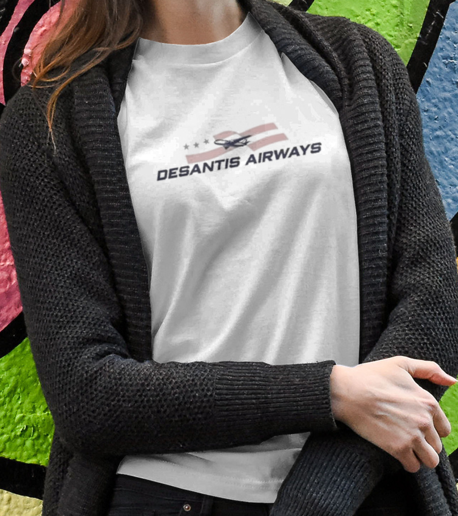 Laura Loomer DeSantis Airways American Flag Airplane Stars T-Shirt