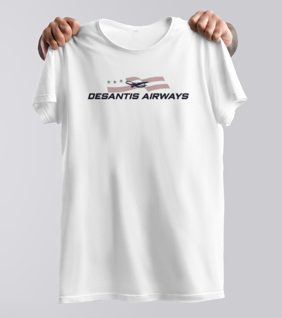 Laura Loomer DeSantis Airways American Flag Airplane Stars T-Shirt