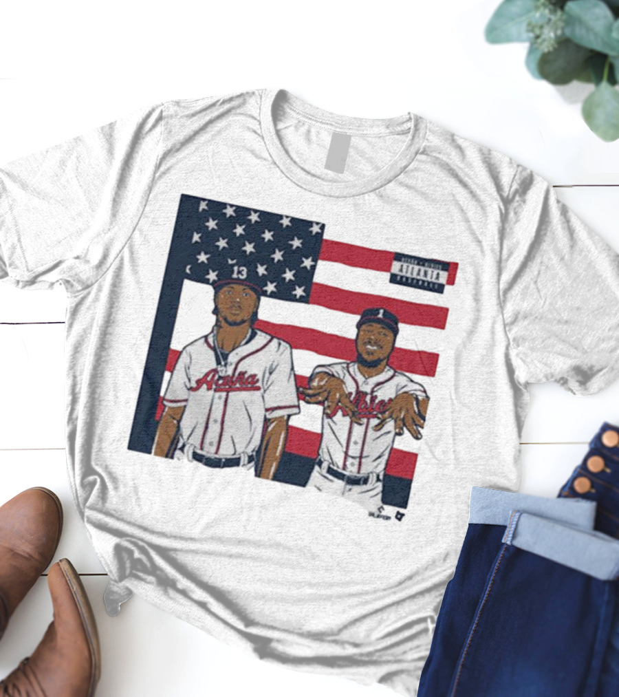 Outkast Stankonia Ronald Acuna Jr Ozzie Albies American Flag Baseball T-Shirt