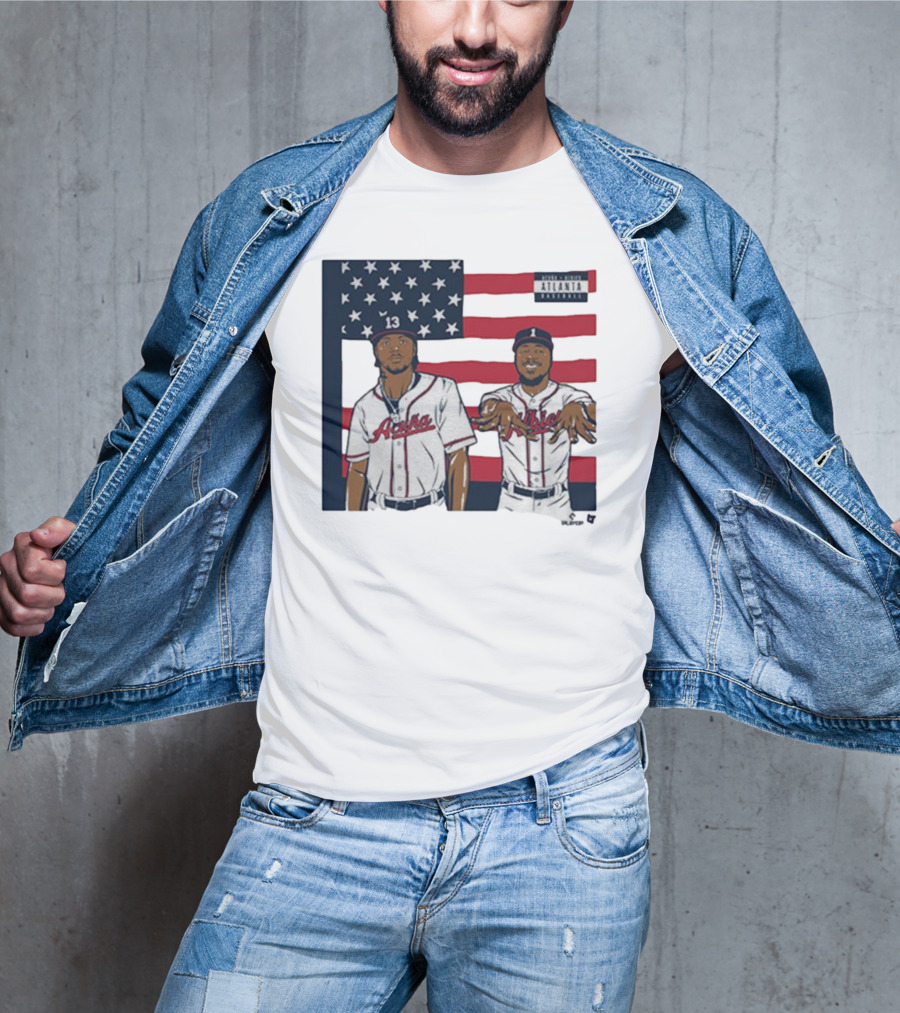 Outkast Stankonia Ronald Acuna Jr Ozzie Albies American Flag Baseball T-Shirt