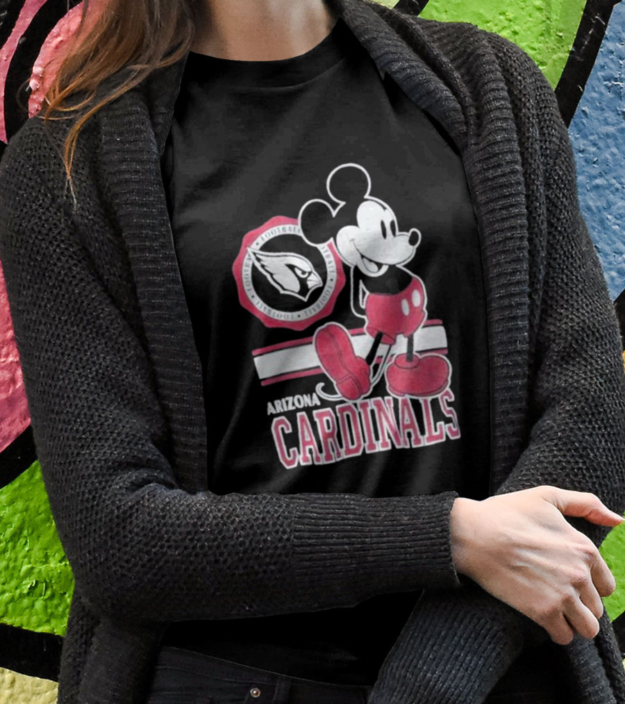 Arizona Cardinals Mickey Mouse Football Team Fan Gear T-Shirt