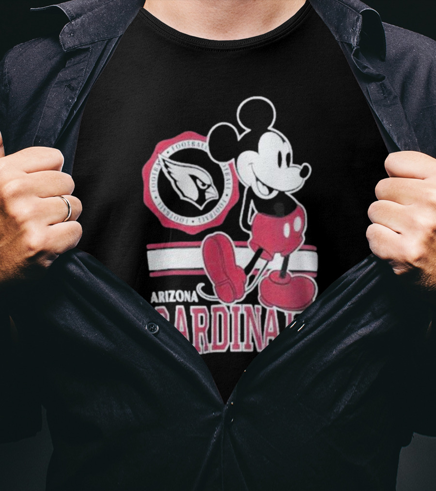 Arizona Cardinals Mickey Mouse Football Team Fan Gear T-Shirt