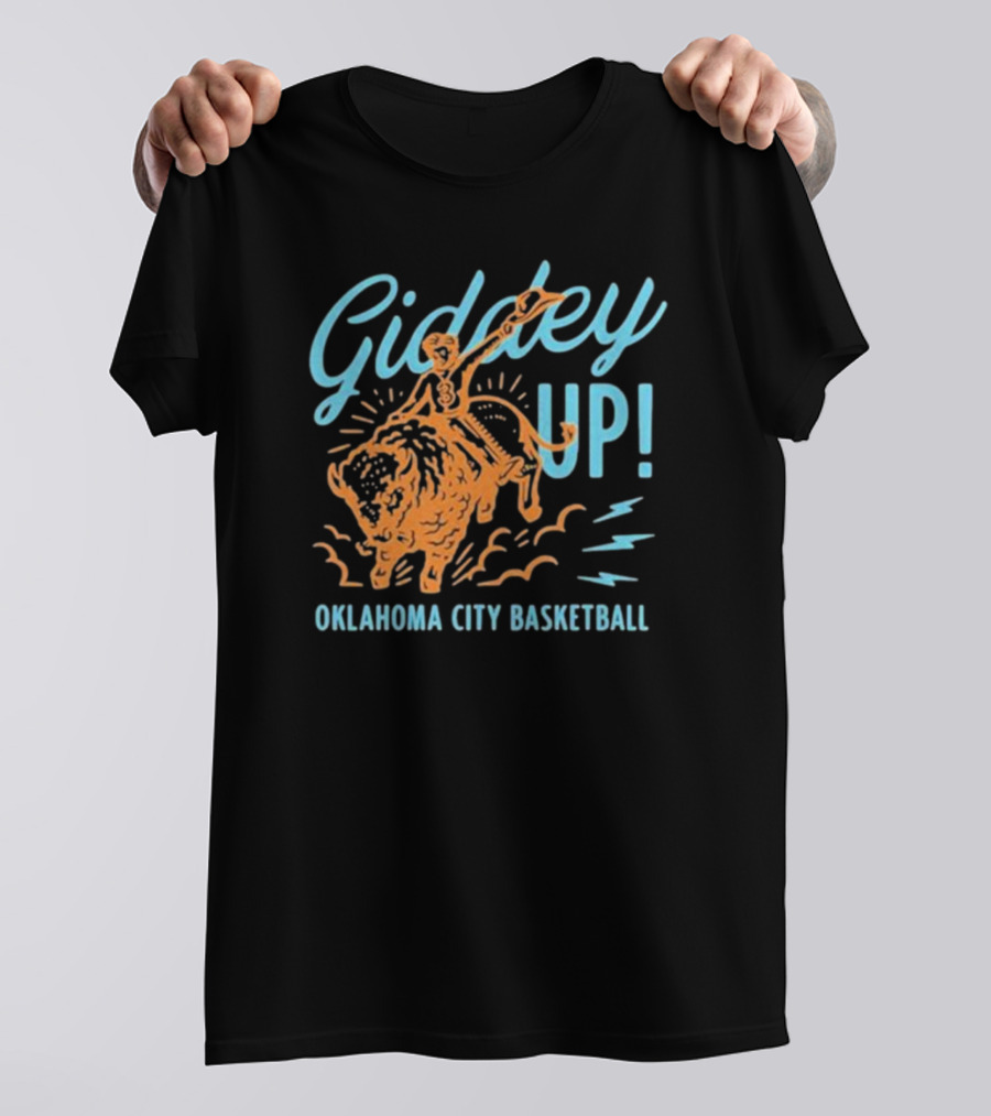 Giddey Up Oklahoma City Basketball Bison Rider T-Shirt