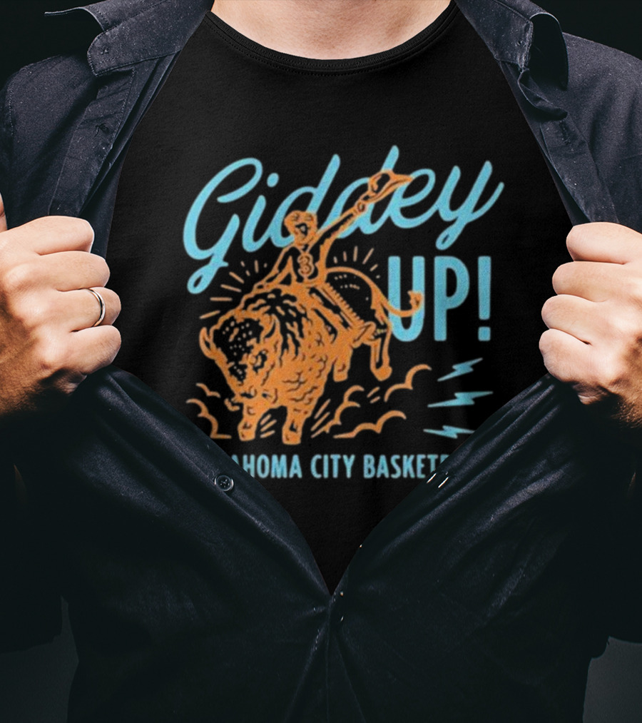Giddey Up Oklahoma City Basketball Bison Rider T-Shirt