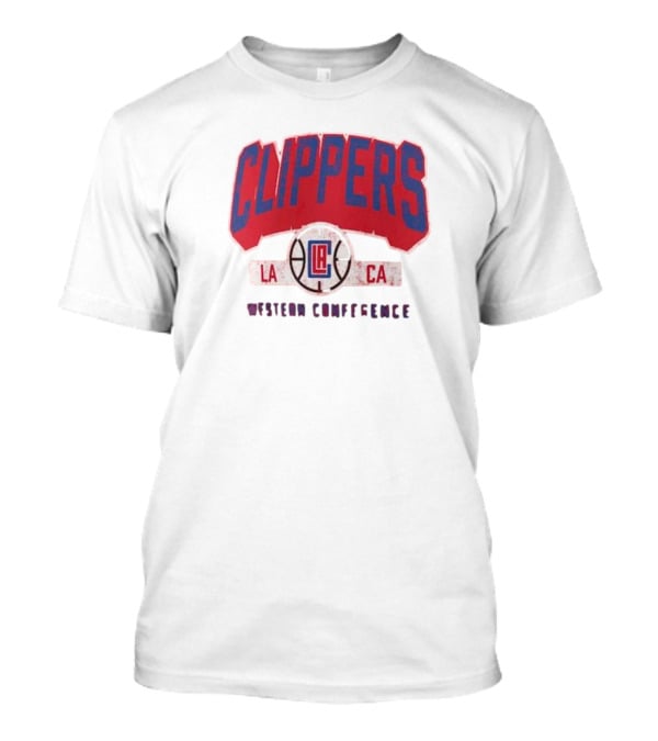 Clippers LA CA Western Conference Front Court Press Snow Wash T-Shirt