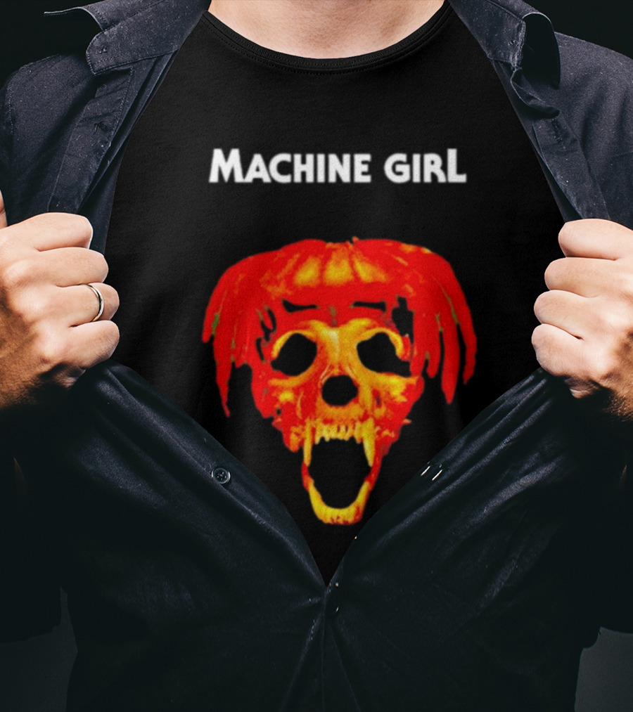Machine Girl Skull Pumpkin Face T-Shirt