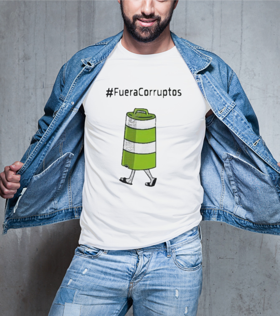 Paola Hurtado Uri Samayoa #FueraCorruptos Walking Traffic Cone Image T-Shirt