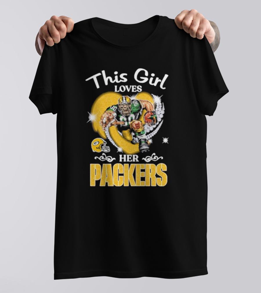 This Girl Loves Her Packers Football Star Highlighted In Yellow And White T-Shirt