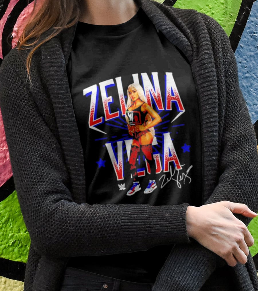 Zelina Vega LWO Signature WWE Red Blue Star T-Shirt